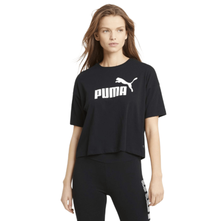 PUMA WOMEN'S ESSENTIAL CROPPED BLACK TEE